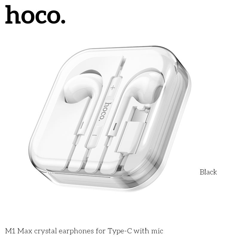 Hoco M1 Max crystal earphones for Type-C with mic - White