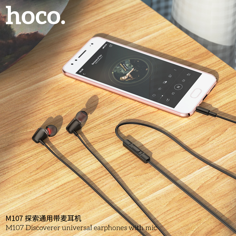 Hoco M107 Discoverer universal earphones with mic - Orange